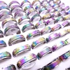 Wholesale 50pcs/Lot Mens Womens Multicolor Stainless Steel Spinner Rings Fashion Jewelry Variety of Patterns Size 17-21mm 4