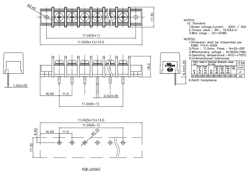 KF65SM 11,0 2P~ 12P PCB разъем барьер клеммный блок KF65 DG65 DG65S A 11,0 мм 2PIN~ 12PIN 30A/300 в Феникс контакт DEGSON