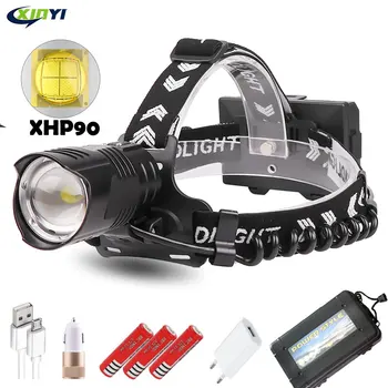 

300000LM Powerful XHP90/70/50 Led headlamp USB Rechargeable Headlight 3Mode Zoom head lamp flashlight torch Lantern for Camping