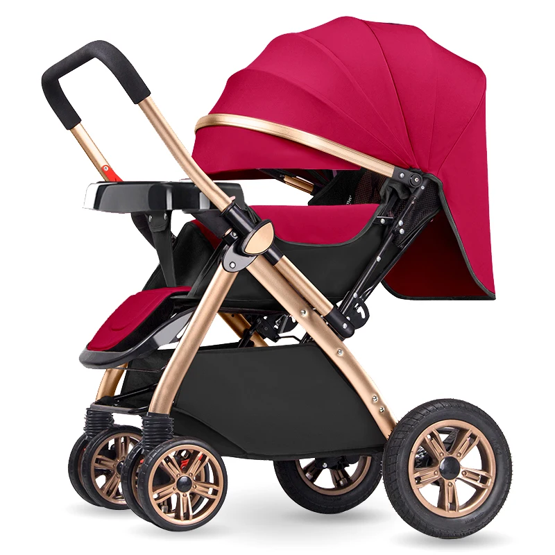 

High view baby stroller can lie down and fold baby umbrella cart four-wheeled baby stroller