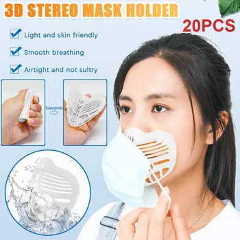 

20Pcs Portable Mouth Mask Support Breathing Mask Inner Cushion Bracket Food Grade Silicone Mask Holder cheap