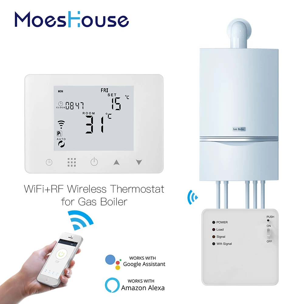 

WiFi Smart Thermostat Wall-Hung Gas Boiler Heating Temperature Controller Work with Alexa Google Home