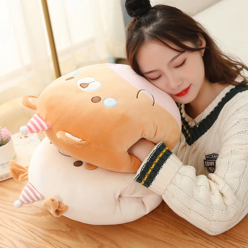 Cute Piggy Pillow Hand Warmer Kawaii Stuffed Bear Gifts Cute Penguin Plush Toy Soft Cushion Room Decor Baby Toy Christmas Gift