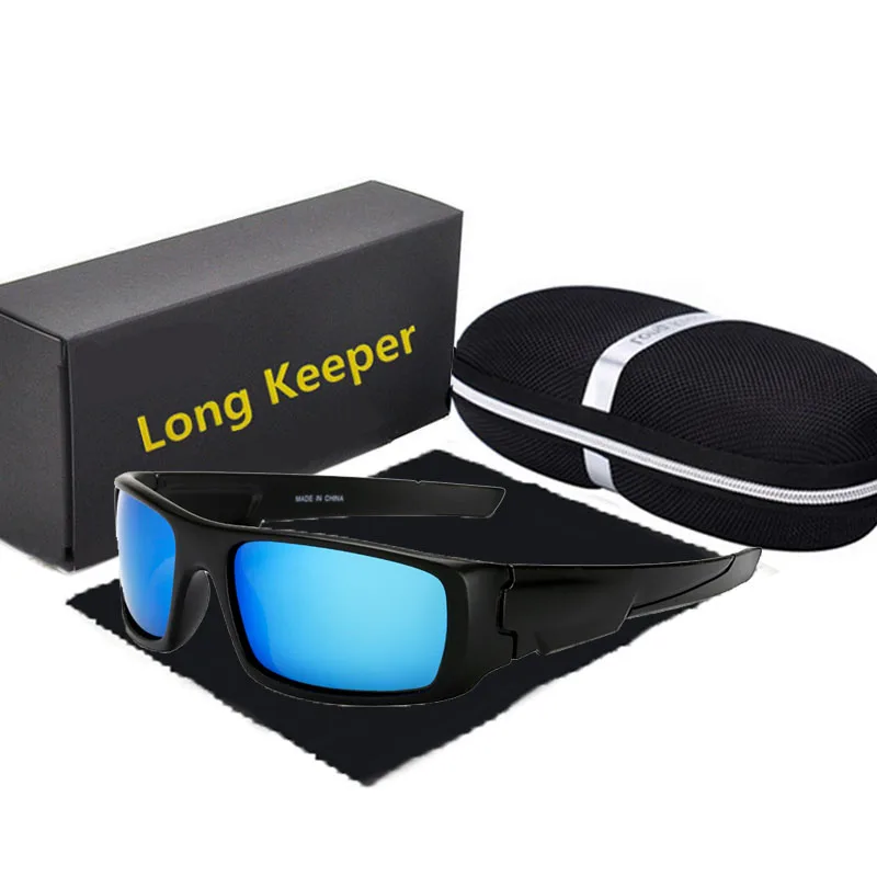 Blue Lens Поляризационные солнцезащитные очки для мужчин и женщин, классический фирменный дизайн, солнцезащитные очки с квадратной оправой для вождения, мужские спортивные очки UV400 Oculos - Цвет линз: Blue Lens