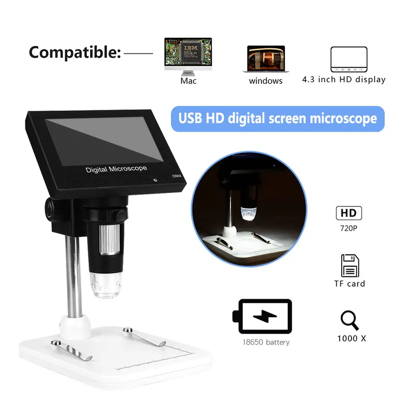 Инструмент для чистки ушей камера для осмотра компьютеров 720P 1000x ABS цифровой электронный микроскоп экран микроскоп портативный