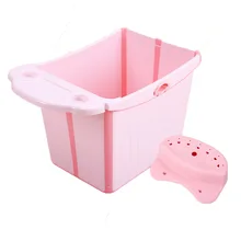Розовый складной детский купальный бочонок, детская складная ванночка, детская ванночка для купания, большая Бытовая детская ванночка