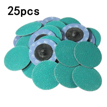 

25Pcs 2 Inch 80 Grit Green Zirconia Quick Change Roll Lock Sanding Discs Cloth