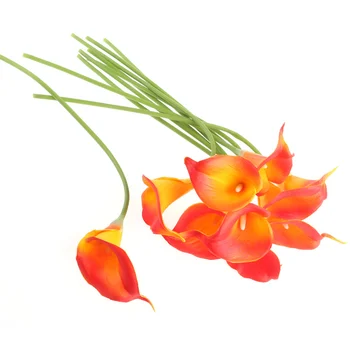 

10PCS Artificial Calla Lily No Fading Lifelike Elegant PU Flower for Wedding