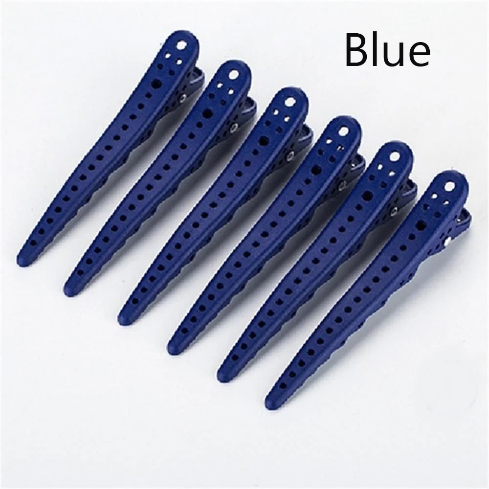 blue 6 шт./компл. заколки-Аллигаторы для волос Пластик парикмахерские зажим Парикмахерская профессиональные салонные для волос аксессуары для укладки инструменты - Цвет: blue
