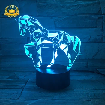 

3D 1.5M USB Cable Decoration Desk Lamps LED Illusion Lamp 7 Colour Changing Touch Button Night Light Illuminating Kids Lamp YDHS