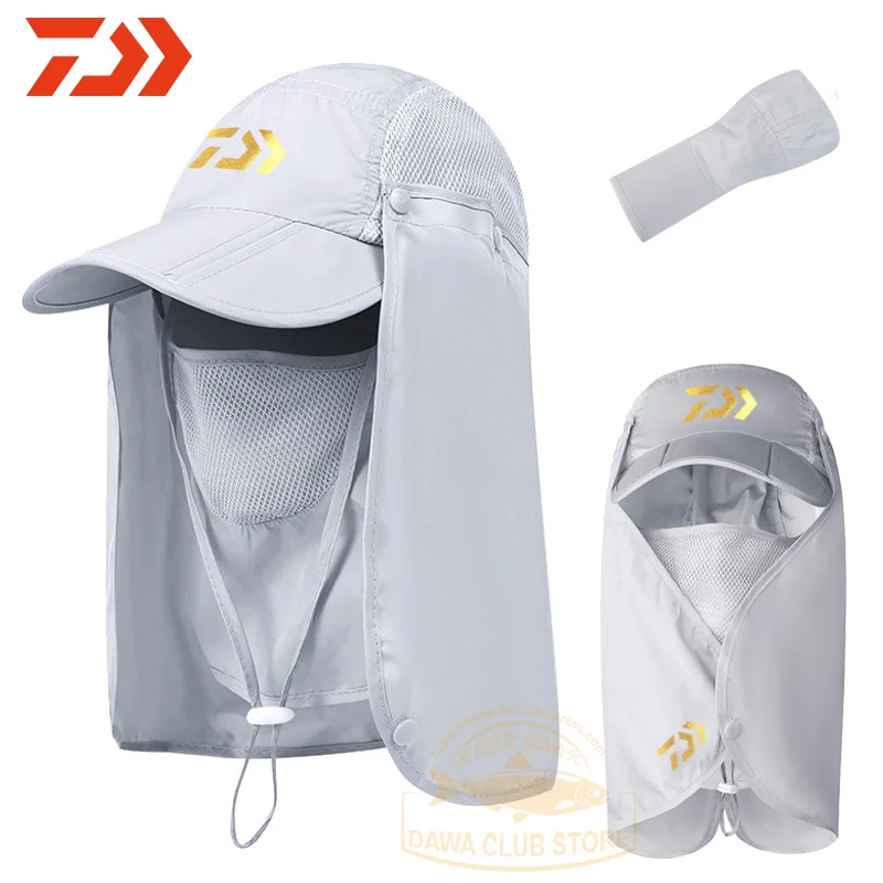 Ceny 2020 NEW Man DAWA czapki wędkarskie kobieta Outdoor Sport turystyka czapka z daszkiem Daiwa ochrona UV osłona szyja twarz wędkarstwo Sun Protcet Cap