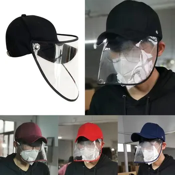 

Unisex Anti-Spitting Splash Protective Baseball Cap Anti-Fog Saliva Dustproof Detachable Face Shield Mask Outdoor Adjustable Hat
