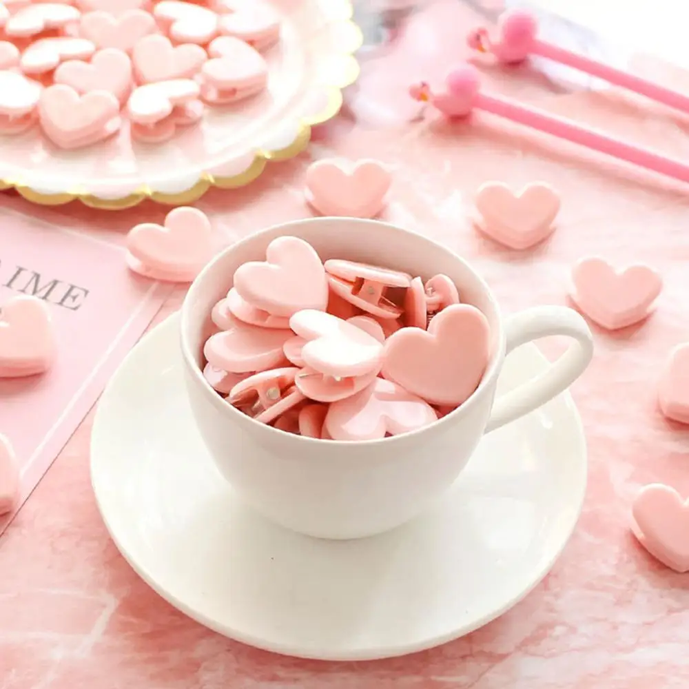 5 шт. DIY Kawaii Канцелярские товары Любовь Сердце розовые бумажные зажимы зажим для