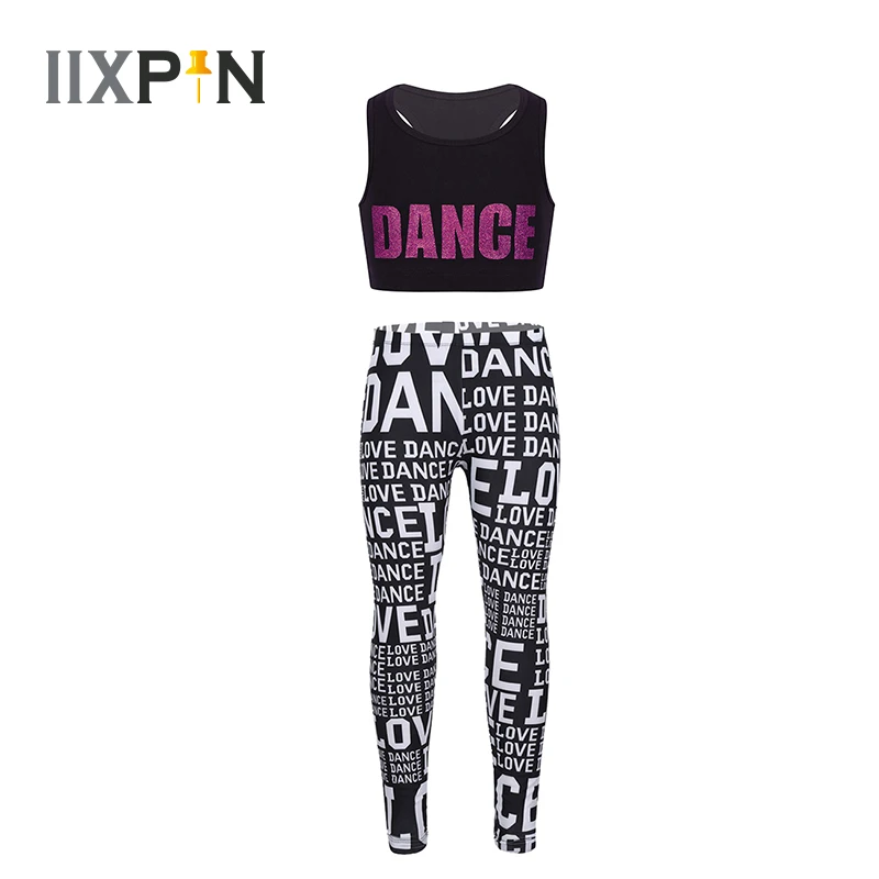 girls dance leggings and crop top