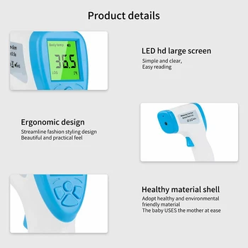 

DC 3V LCD Digital Infrared Thermometer Forehead Ear Adult Infant Fever Measurement For Home Useful New