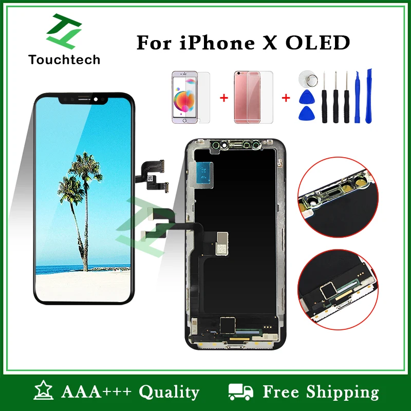 TFT и OLED дисплей для iphone X lcd s экран дигитайзер с рамкой сенсорный черный ЖК сборка