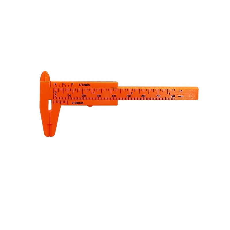 Plastic Caliper Inch/Metric 80mm Mini Caliper Double Scale Ruler Measuring Tool for Student