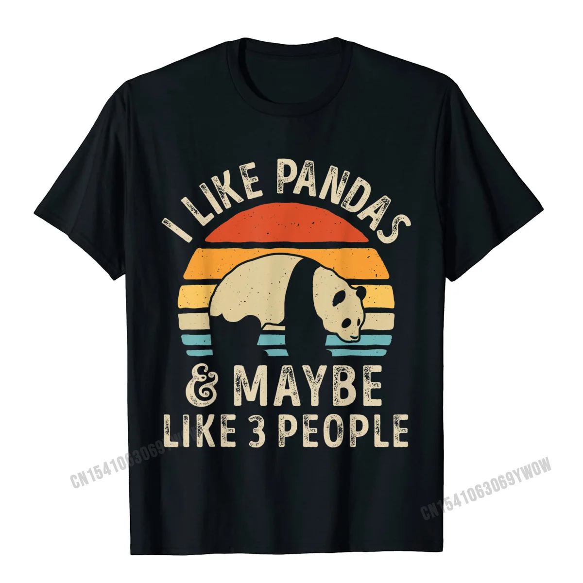 Men Company Design Tops Tees O-Neck VALENTINE DAY 100% Cotton Fabric Top T-shirts Family Short Sleeve Comics Tees I Like Pandas And Maybe Like 3 People Panda Bear Lover Gifts T-Shirt__863 black