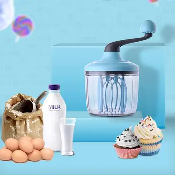 

2020 New Detachable Non-slip Blue Hand-cranked Cream Egg White Egg Beater Household Baking Tool Mixer