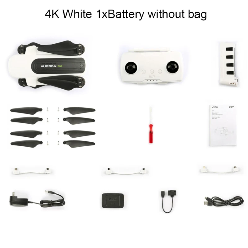 White 1B Without bag Hubsan H117S Zino Радиоуправляемый Дрон GPS 5,8 Г 1 км Складная рукоятка с видом от первого лица в формате 4K UHD, Камера 3-осевому гидростабилизатору Quadcopter RTF р/у высокого Скорость - Цвет: White 1B Without bag