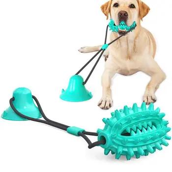 

MultifunctionalPet Dog Puppy Toy Dogs Push Ball Silicon Suction Cup Tug Toy Pet Leakage Food Toys Pet Tooth Cleaning Brush