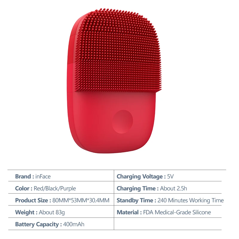 Inface Facial Cleansing Brush Upgrade Version Electric Sonic Silicone Face Brush Deep Cleansing Facial Cleanser