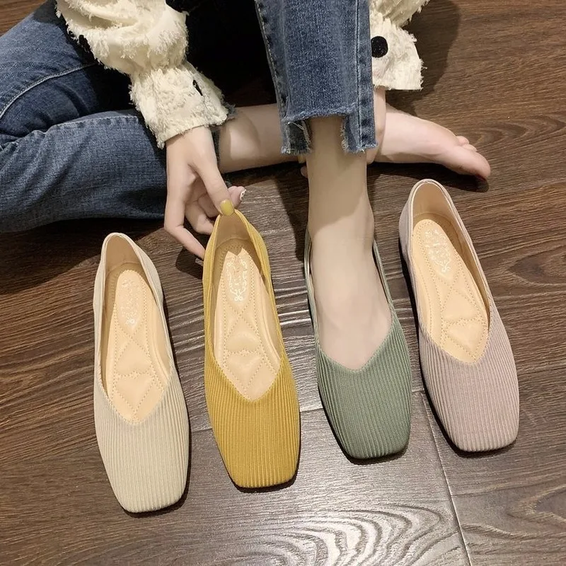 

women fashion brand casual comfortable flats Zapatos planos de moda para mujer new classic Trendy Elegant peas shoes H12-77