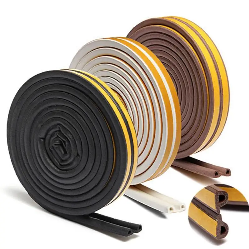

2Pcs Self-adhesive Soundproof Anti Collision Doors Windows Sealing Strip Frame Side Draft Stopper Indoor Supplies