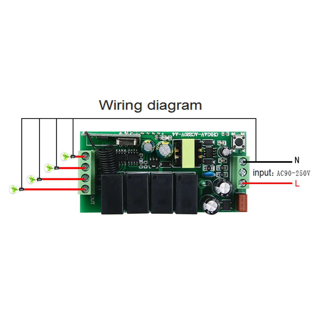 4 комплекта AC85-250V беспроводной пульт дистанционного управления DIY релейный приемник модуль домашней автоматизации и 433 МГц РЧ пульт дистанционного управления Передатчик