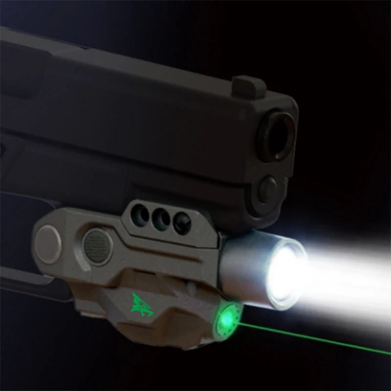 PROD 4000602293224 Laserspeed High Lumen Constant/Strobe Flashlight
with Green Laser Sight for Glock 17 18 19 1911 Picatinny Pistol Weapon
Light