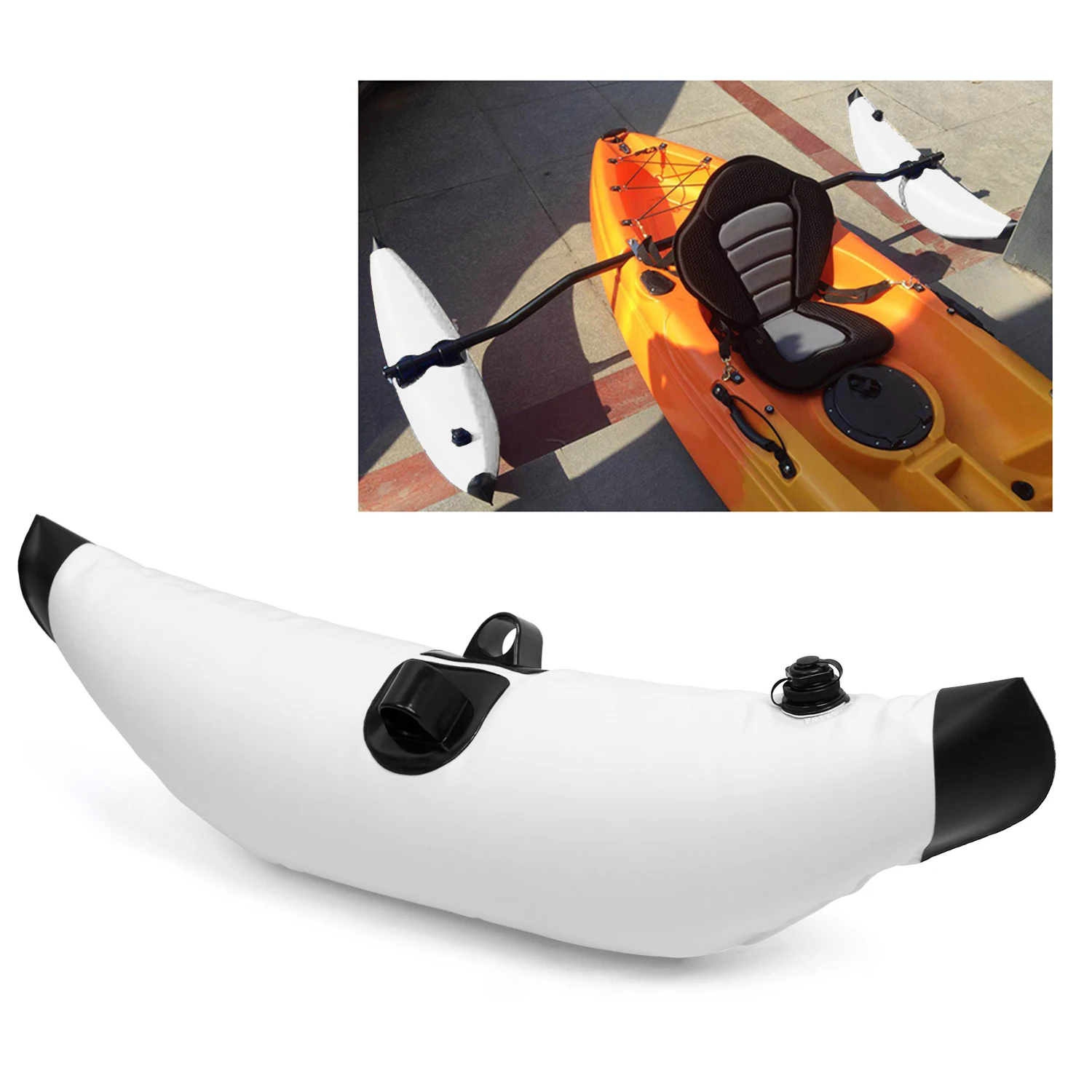 Galleggiante Per Kayak Boxwizard Stabilizzatore Per Kayak Gonfiabile Kit Stabilizzatore Per Canoa In PVC Accessorio Galleggiante Per Barca Di Bilanciamento (Bianco Kaiak Gonfiabili
