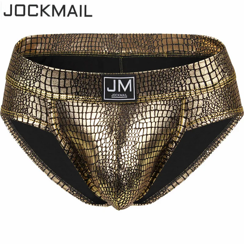 Мужское сексуальное нижнее белье jockmail Трусы стринги из искусственной кожи для
