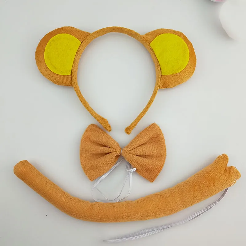 Child Adult Party Monkey Animal Ear Headband Tail Tie Set Animal Cosplay Halloween Costume for Kids Birthday Gift Christmas Child Adult Party Monkey Animal Ear Headband Tail Tie Set Animal Cosplay Halloween Costume for Kids Birthday Gift Christmas