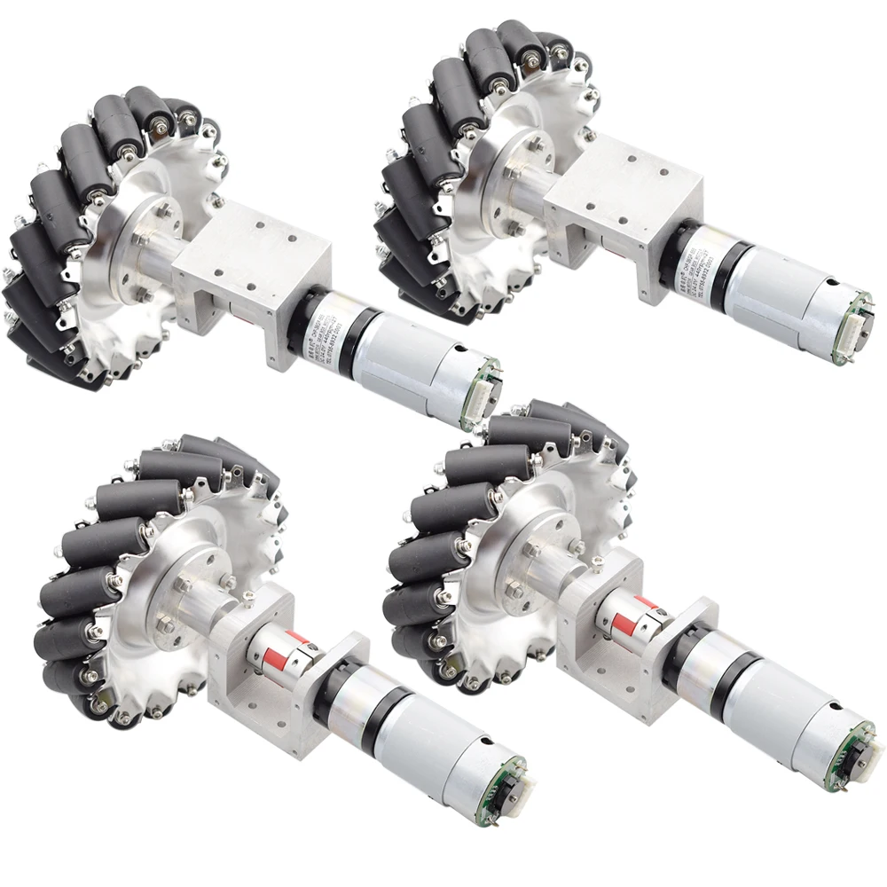 1 набор 100 кг большая нагрузка 152 мм Omni mechanum колесо с 4 шт. 24 в 120 Вт 230 об/мин скорость кодировщик двигатель для Arduino DIY исследования проекта