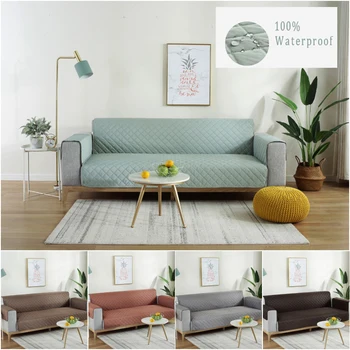 

Sofa Couch Cover Pet Dog Kids Mat Furniture Protector Solid Color Armrest Slipcovers For 1/2/3 Seater Sofas Living Room