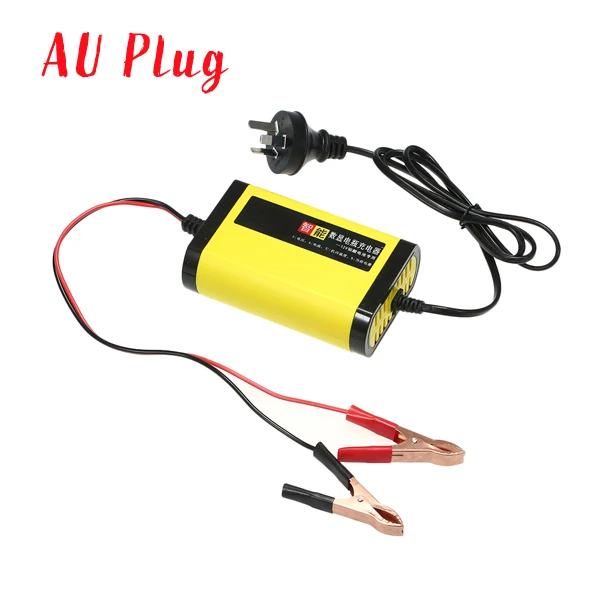 AU Plug Полностью автоматическое автомобильное зарядное устройство для мотоцикла 12 В 2A Smart 3 этапа свинцово-кислотный AGM гелевый Интеллектуальный ЖК-дисплей - Цвет: AU Plug