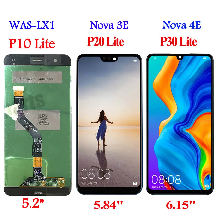 Для Huawei P30 Lite ЖК дисплей сенсорный экран P20 ANE LX1 P40 MAR LX2 P10 Nova 3e 4e с дисплеем|Экраны