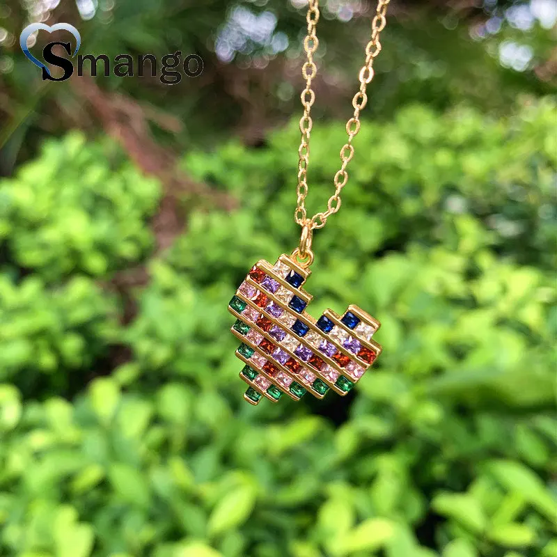 5PCS Women Fashion CZ Necklace with Jewelry Box,Cute Heart Design,Gold Color Plated, Choker Necklace, Necklaces Pendants