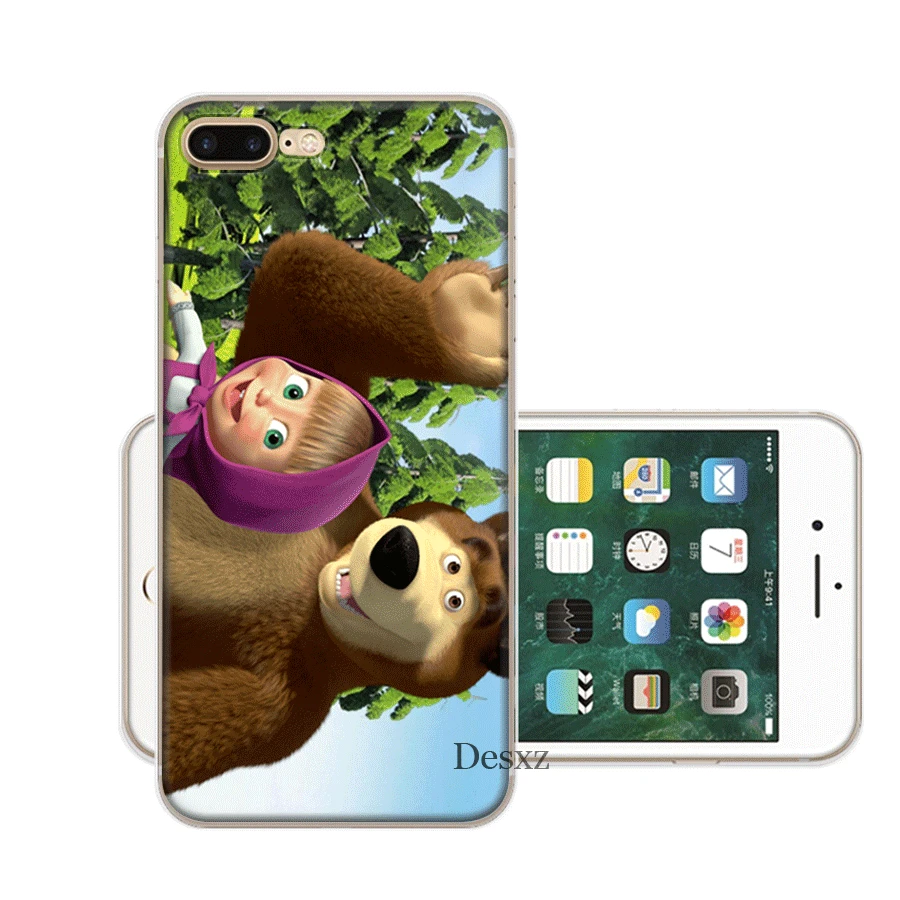6 Чехол для мобильного телефона tpu для iPhone 11 Pro X XS Max iPhone XR 6 6S 7 8 Plus 5 5S SE чехол Маша и медведь - Цвет: 6
