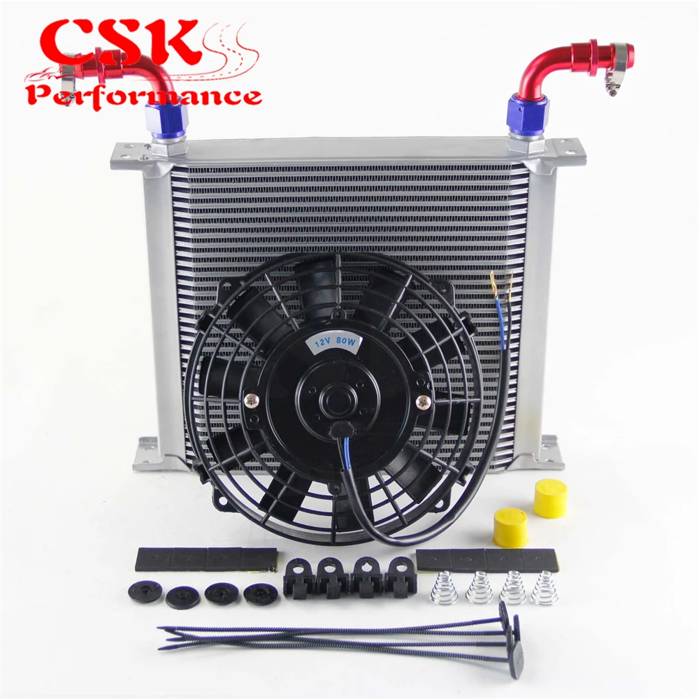 ^*Best Offers AN10 Universal 34 Row 248mm Engine British Oil Cooler with Fittings + 7\ Electric Fan Kit Silver ^*Best Offers AN10 Universal 34 Row 248mm Engine British Oil Cooler with Fittings + 7\ Electric Fan Kit Silver