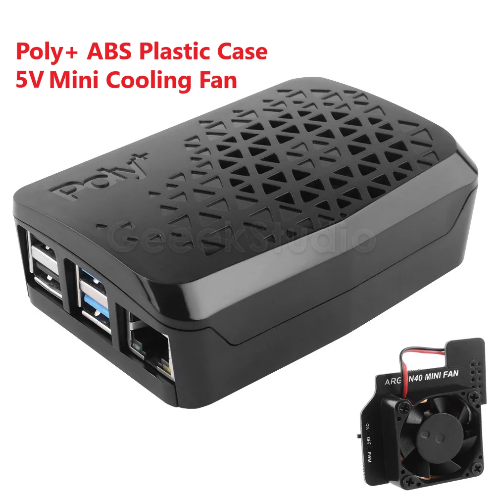 

Черный полипропиленовый + АБС-пластик чехол Mini 5V PWM контролируемый вентилятор RPI 4 Модель B шапка панцирь подходит для Raspberry Pi 4B