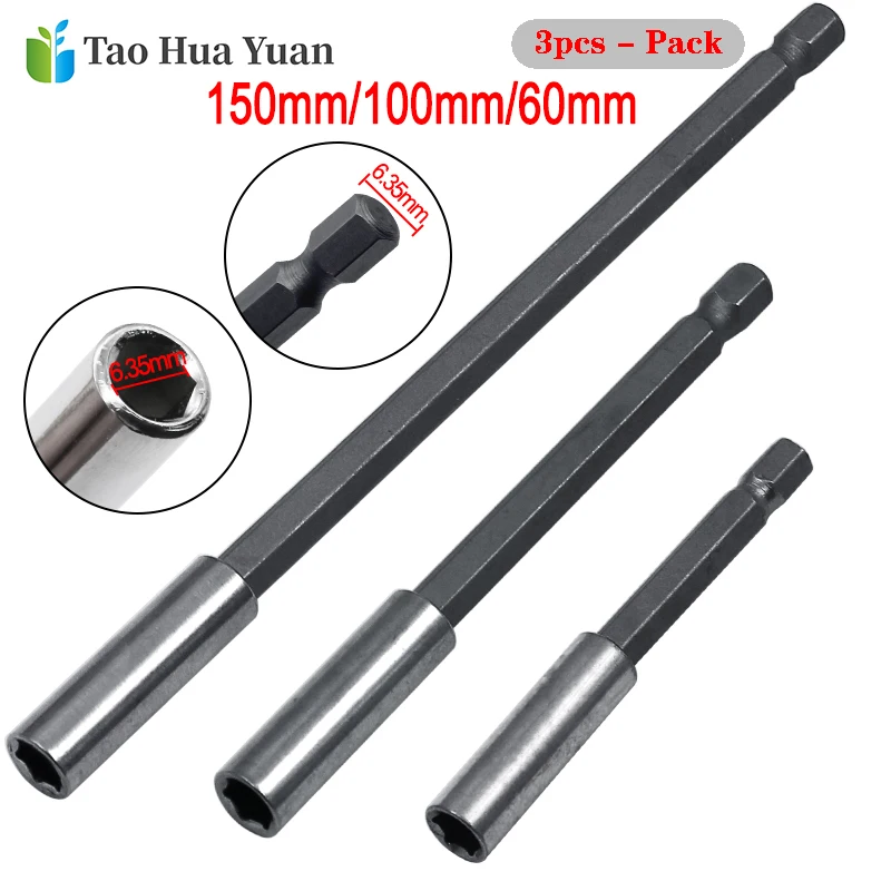 1_4_Hex_Shank_Quick_Release_Electric_Drill_Magnetic_Screwdriver_Bit_Holder_60mm_75mm_100mm_150mm