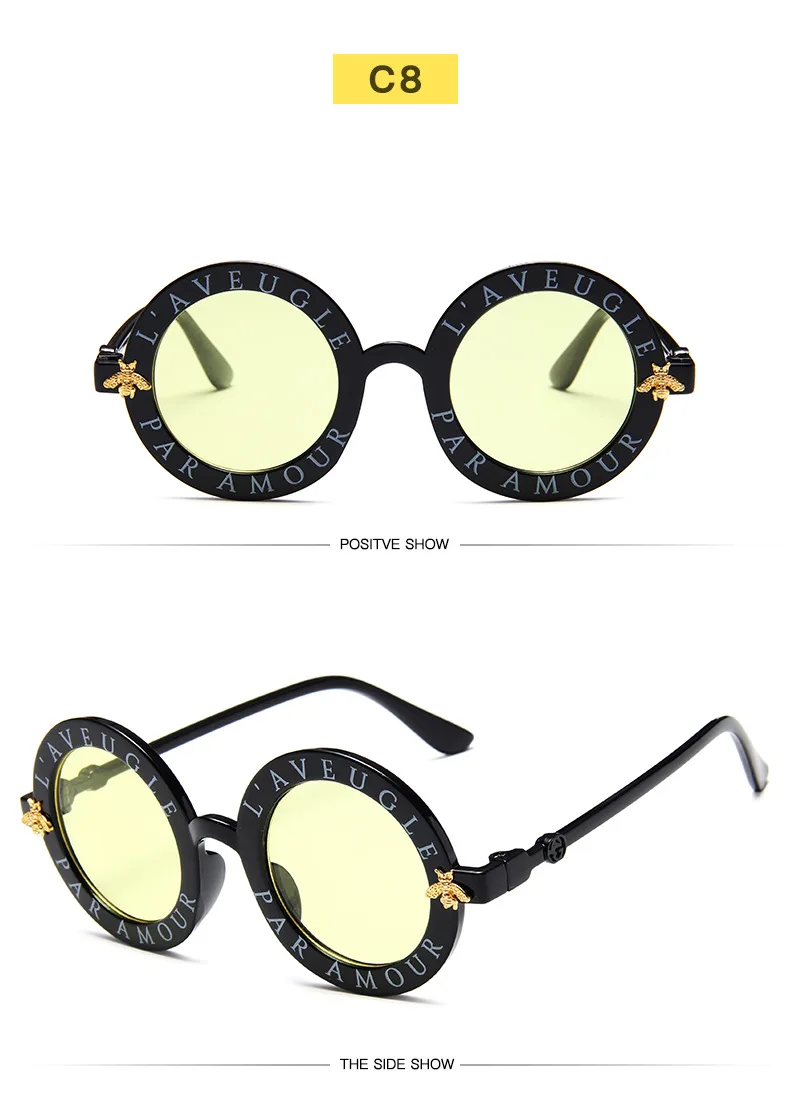 VKUES, стимпанк пчела, детские солнцезащитные очки для мальчиков и девочек, винтажные детские солнцезащитные очки, круглые очки для малышей, детские очки
