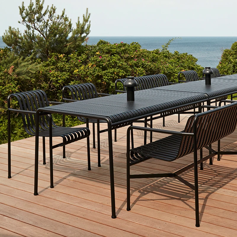 

Nordic Outdoor Furniture Iron Dining Chair Combination Balcony Courtyard Cafe Lounge Chair Coffee Table Stool Milk Tea Table L