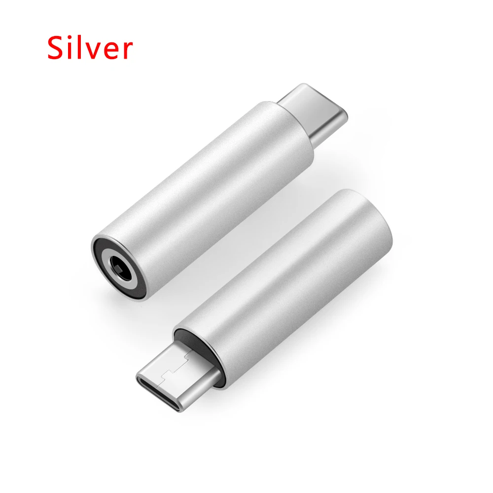 silver Металлический Универсальный type-C Женский до 3,5 мм, AUX, разъем преобразователь для наушников USB-C динамик для наушников аудио адаптер гарнитура конвертер - Цвет: silver