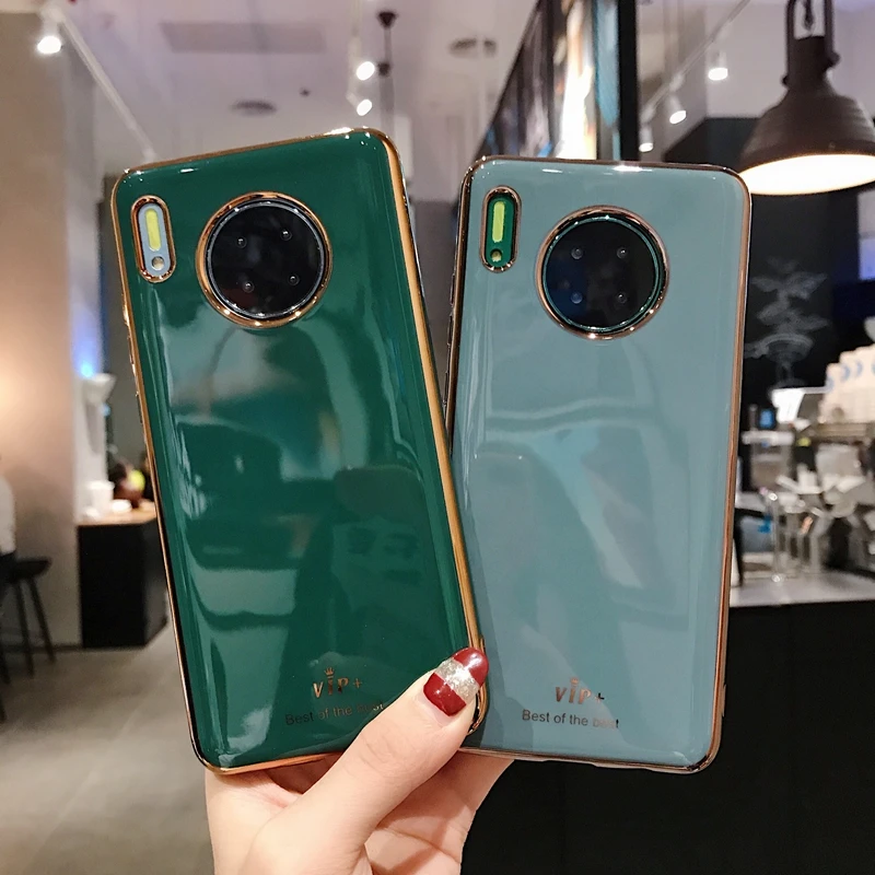 Mirror Plated Solid Color Phone Case For Etui Hawei P20 P30 Pro Mate 20 30 Nova 3 3i 4 5 5i 9X TPU Back Cover Coque | Мобильные