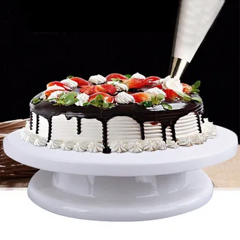 

DIY Rotating Cake Baking Tool Cake Stand Cake Plastic Cake Rotary Table Turntable Decorating Baking Tool 10 Inch