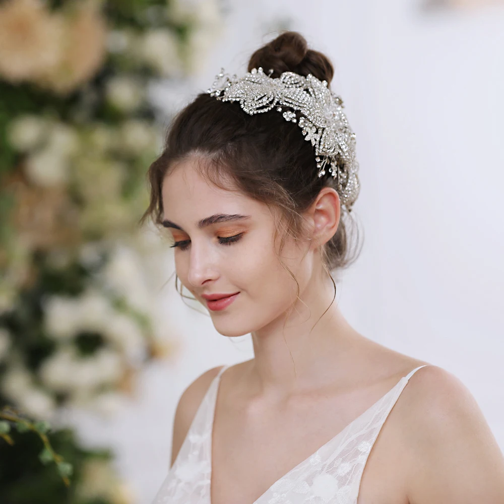 TRiXY H252-S Stunning Diamonds Wedding Hair Accessory Crystal Pageant Crown Bridal Tiaras Bridal Hair Crown Wedding Tiara crown