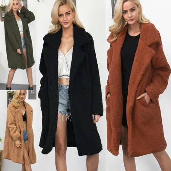 

Plus Size Women Fur Faux Long Coats 2020 Winter Fluffy Shaggy Long Fur Coat Fashion Thick Warm Jacket Outwear Fur Open Stitch