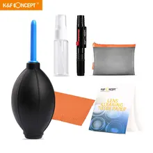 K&F Concept cleaning set for camera and lens 5 in 1 cleaning brush bellows microfiber cloths cleaning paper empty spray bottle